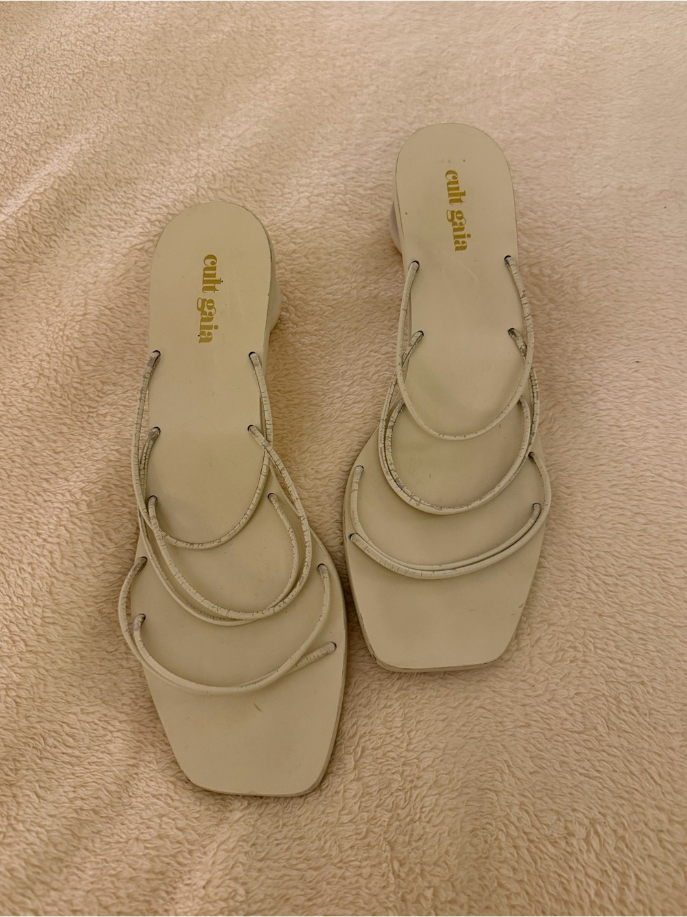 Cult Gaia Cassie Slide Sandals Low Heel White Size 38